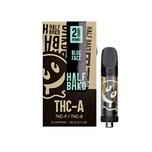 Half Bakd THC-A Cartridge Blue Face